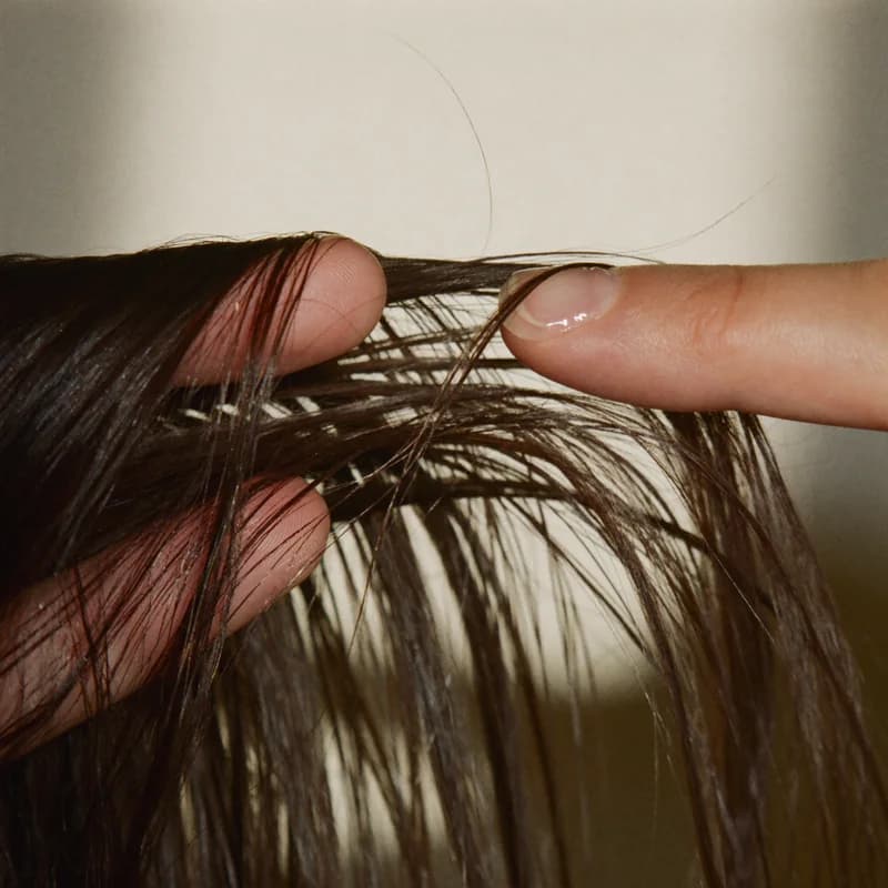Sérum lissé entre les doigts sur les pointes